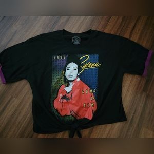 Selena Cut-off Tie T-Shirt - Size 2XL